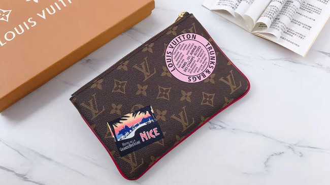 Louis Vuitton Outlet Original Monogram Canvas Zipper Clutch bag M41388