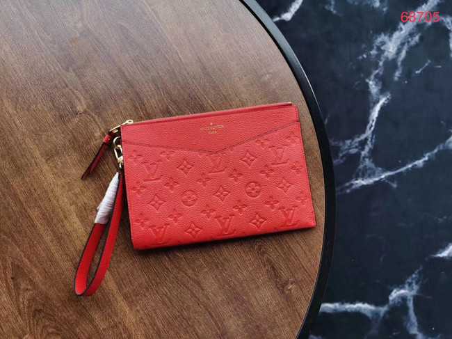 Louis Vuitton Outlet Original Monogram Empreinte Clutch bag MELANIE M68705 red