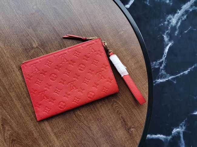 Louis Vuitton Outlet Original Monogram Empreinte Clutch bag MELANIE M68705 red