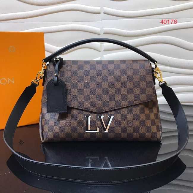 Louis Vuitton Outlet Damier Ebene Canvas Original Leather Beaubourg M40176 black