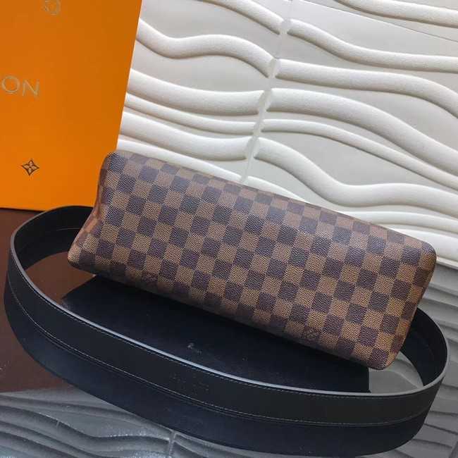 Louis Vuitton Outlet Damier Ebene Canvas Original Leather Beaubourg M40176 black