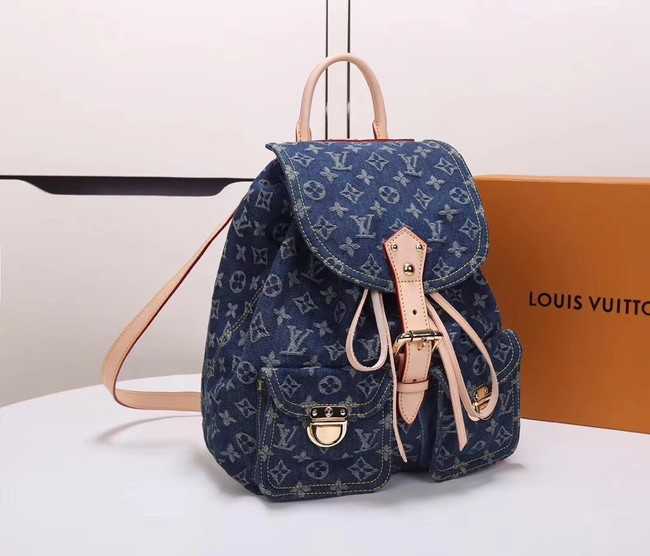 Louis Vuitton Outlet Denim Backpack M44460 blue