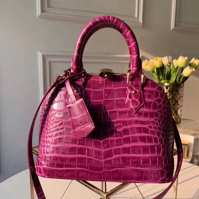 Louis Vuitton Outlet Crocodile Pattern Leather Bag ALMA BB N90897 Purple