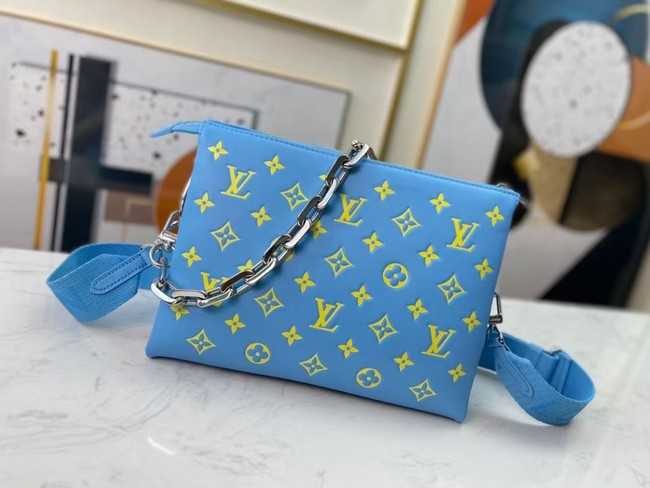 Louis Vuitton Outlet COUSSIN PM M58628 light blue&yellow