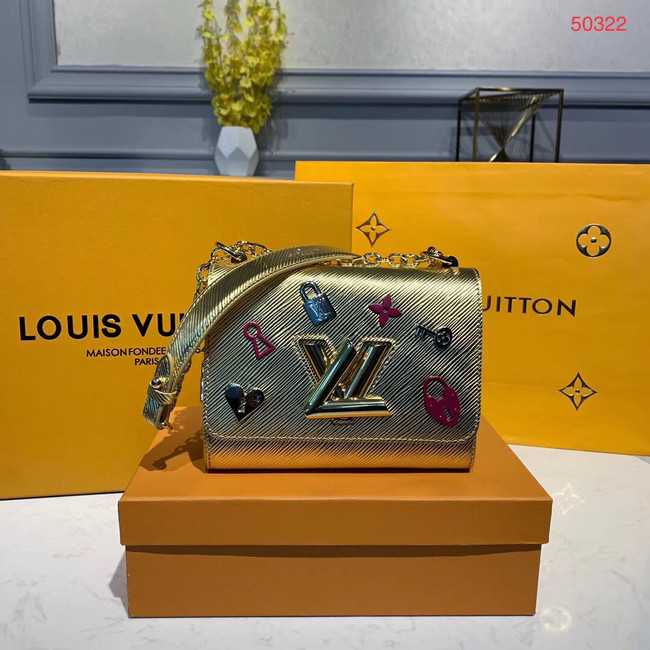 Louis Vuitton Outlet original epi leather twist M50332 gold