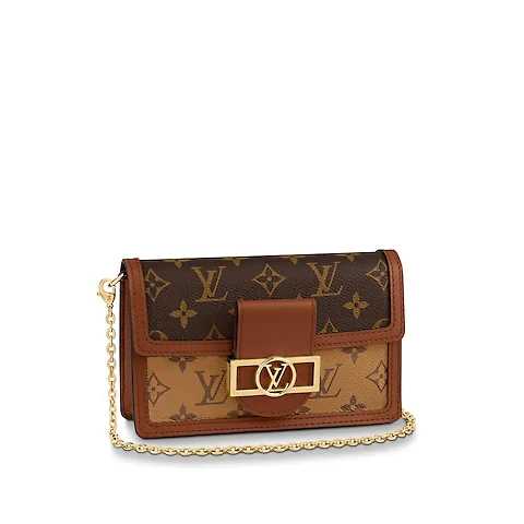 Louis Vuitton Outlet Original Monogram Canvas DAUPHINE CHAIN WALLET M68746