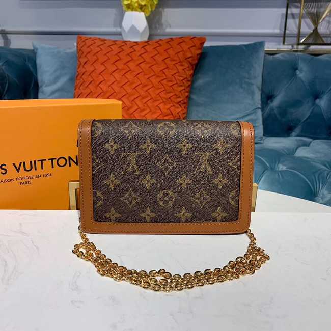 Louis Vuitton Outlet Original Monogram Canvas DAUPHINE CHAIN WALLET M68746