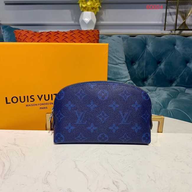 Louis Vuitton Outlet original Monogram COSMETIC POUCH PM M52030 blue