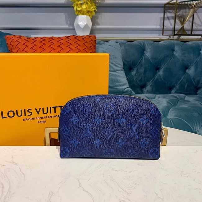 Louis Vuitton Outlet original Monogram COSMETIC POUCH PM M52030 blue