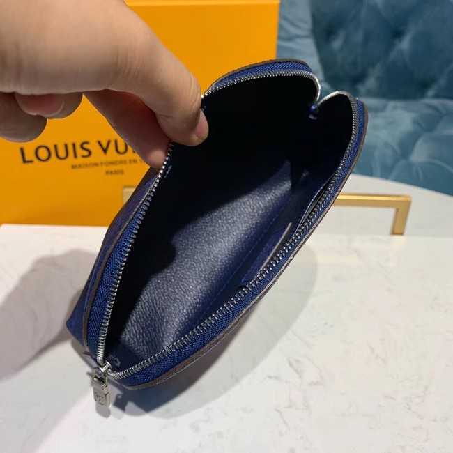 Louis Vuitton Outlet original Monogram COSMETIC POUCH PM M52030 blue