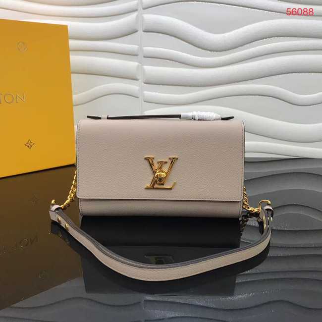 Louis Vuitton Outlet Original Grain calfskin LOCKME CLUTCH M56087 Taupe