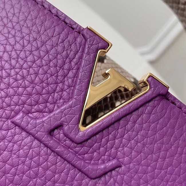 Louis Vuitton Outlet original taurillon leather Capucines Mini N95509 purple