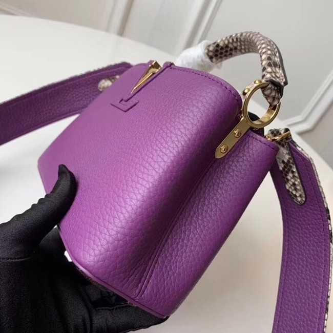 Louis Vuitton Outlet original taurillon leather Capucines Mini N95509 purple