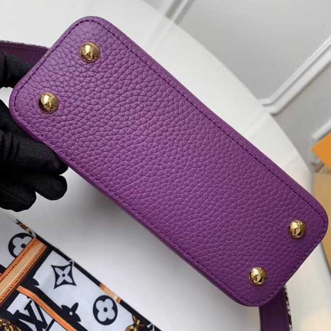 Louis Vuitton Outlet original taurillon leather Capucines Mini N95509 purple