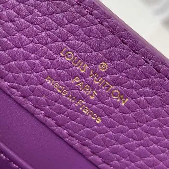 Louis Vuitton Outlet original taurillon leather Capucines Mini N95509 purple