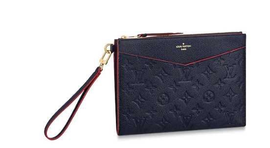 Louis Vuitton Outlet Original Monogram Empreinte Clutch bag MELANIE M68705 Navy blue