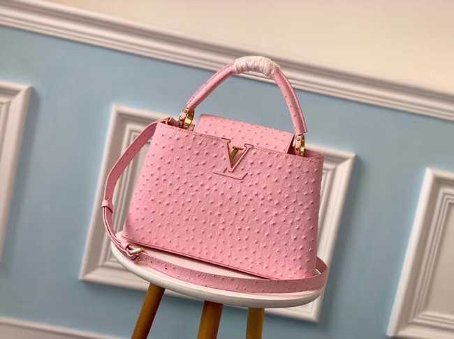 Louis Vuitton Outlet original Ostrich pattern CAPUCINES PM M53665 Eau de Rose