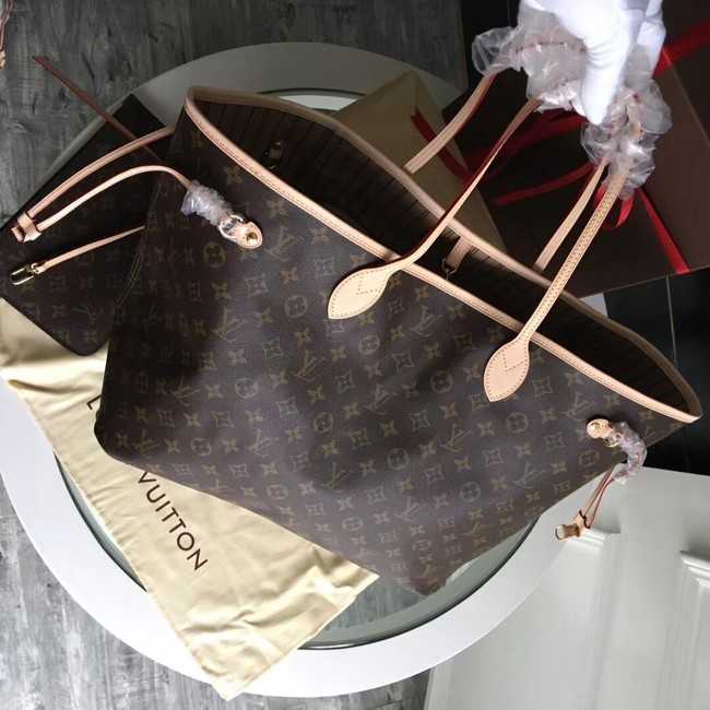 Louis Vuitton Outlet Monogram Canvas Original NEVERFULL GM M40990 apricot