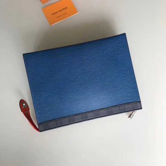 Louis Vuitton Outlet Split Pochette Voyage EPI Leather M67736 blue