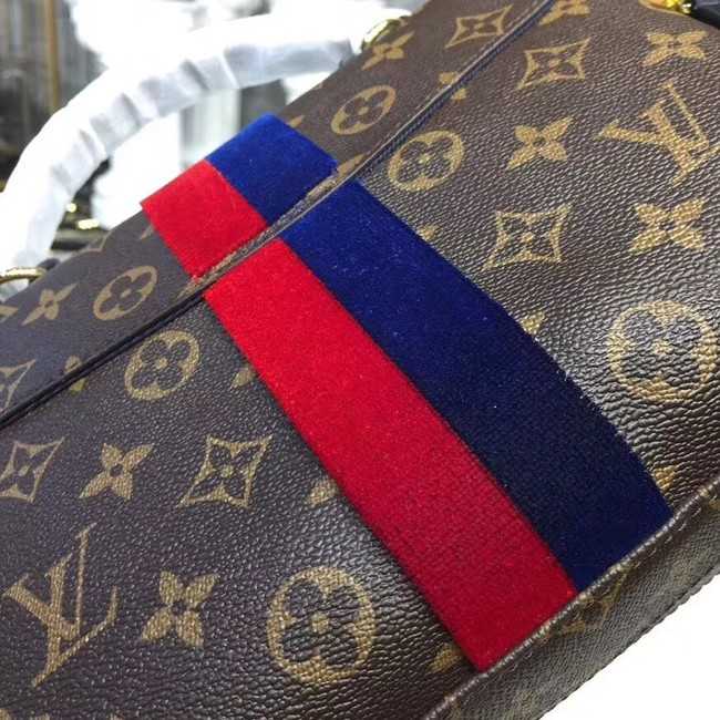 Louis Vuitton Outlet original Monogram Canvas GEORGES BB M43866 blue&red