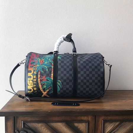 Louis Vuitton Outlet Damier Graphite Keepall 45 with Shoulder Strap N50002 Coconut tree