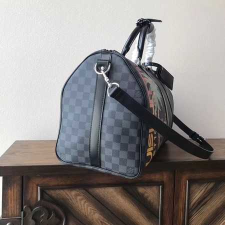 Louis Vuitton Outlet Damier Graphite Keepall 45 with Shoulder Strap N50002 Coconut tree