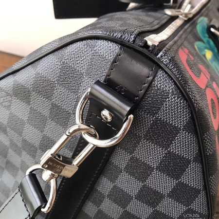 Louis Vuitton Outlet Damier Graphite Keepall 45 with Shoulder Strap N50002 Coconut tree