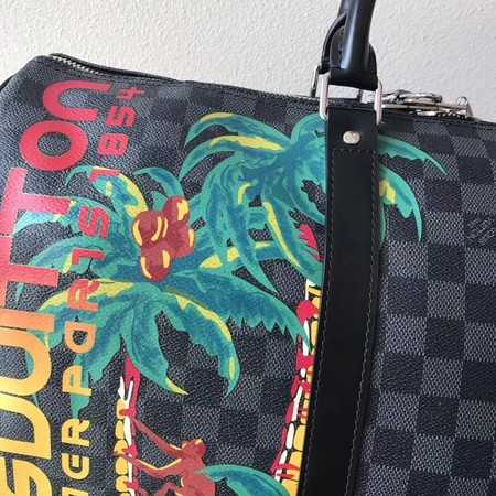 Louis Vuitton Outlet Damier Graphite Keepall 45 with Shoulder Strap N50002 Coconut tree