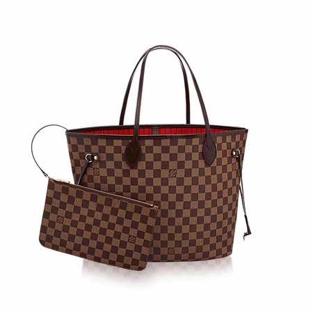 Louis Vuitton Outlet original damier ebene neverfull mm n41358 red