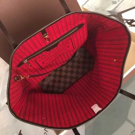 Louis Vuitton Outlet original damier ebene neverfull mm n41358 red