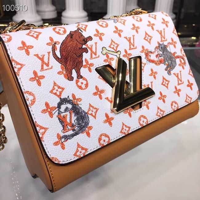 Louis Vuitton Outlet TWIST MM M50282 white&orange