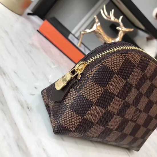 Louis Vuitton Outlet Damier Ebene Canvas Cosmetic Pouch M47515