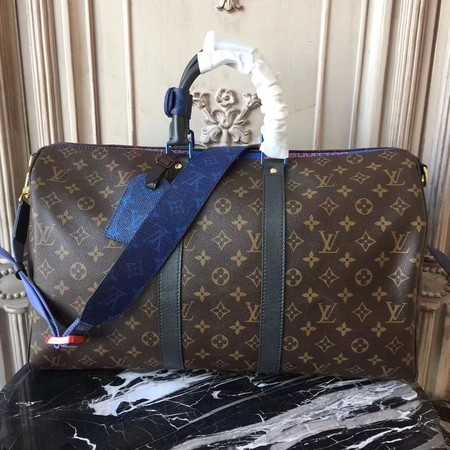 Louis Vuitton Outlet Monogram Canvas Keepall 45CM with Shoulder Strap 43858 black