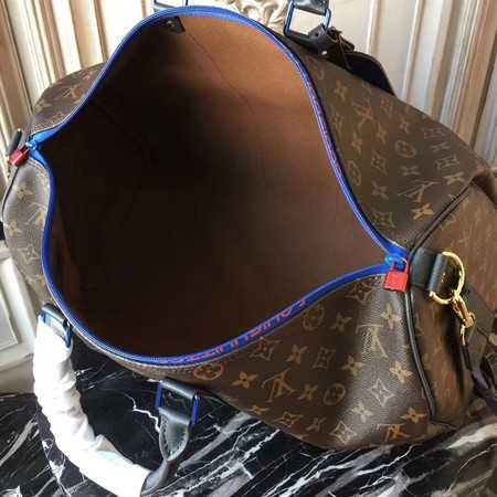 Louis Vuitton Outlet Monogram Canvas Keepall 45CM with Shoulder Strap 43858 black