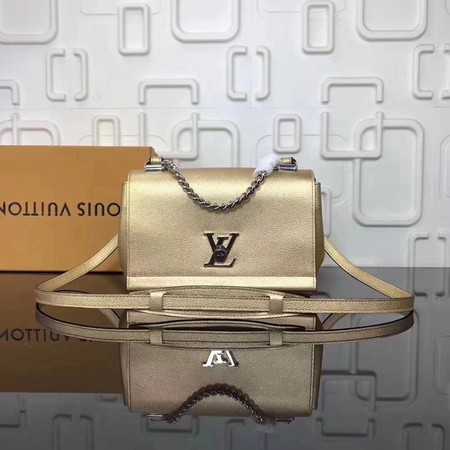 Louis Vuitton Outlet soft original calf leather LOCKME BB Bag M50250 Gold