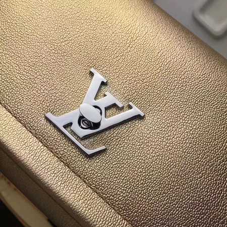 Louis Vuitton Outlet soft original calf leather LOCKME BB Bag M50250 Gold