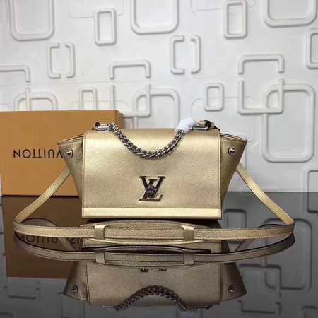 Louis Vuitton Outlet soft original calf leather LOCKME BB Bag M50250 Gold