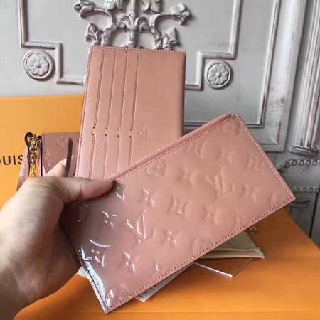 Louis Vuitton Outlet Original Monogram Vernis Felicie Chain Wallet 61276 pink