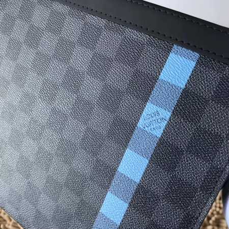 Louis Vuitton Outlet Damier Graphite Clutch Bag N64444 blue