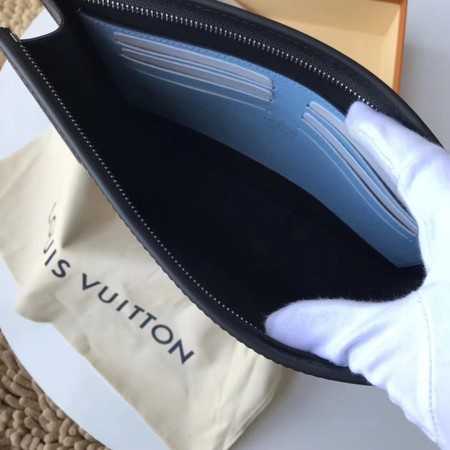 Louis Vuitton Outlet Damier Graphite Clutch Bag N64444 blue