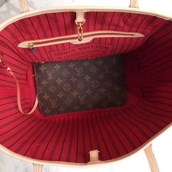 Louis Vuitton Outlet Monogram Canvas Original NEVERFULL MM M40997 red