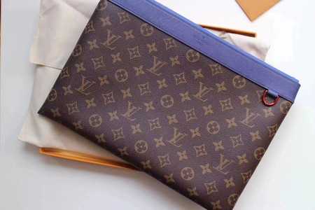 Louis Vuitton Outlet Monogram Canvas Clutch Bag POCHETTE APOLLO B63048 blue