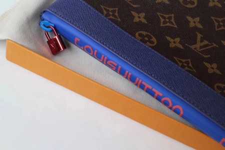 Louis Vuitton Outlet Monogram Canvas Clutch Bag POCHETTE APOLLO B63048 blue