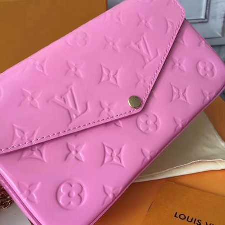 Louis Vuitton Outlet Original Monogram Vernis Felicie Chain Wallet 61276 Cherry blossoms