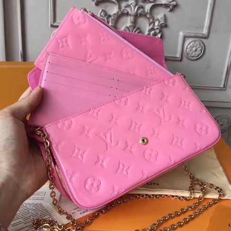 Louis Vuitton Outlet Original Monogram Vernis Felicie Chain Wallet 61276 Cherry blossoms