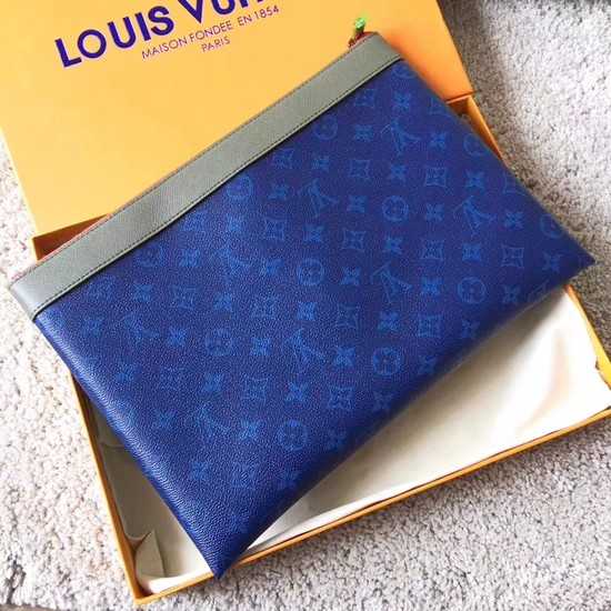 Louis Vuitton Outlet Monogram Canvas Clutch Bag POCHETTE APOLLO 61692 blue