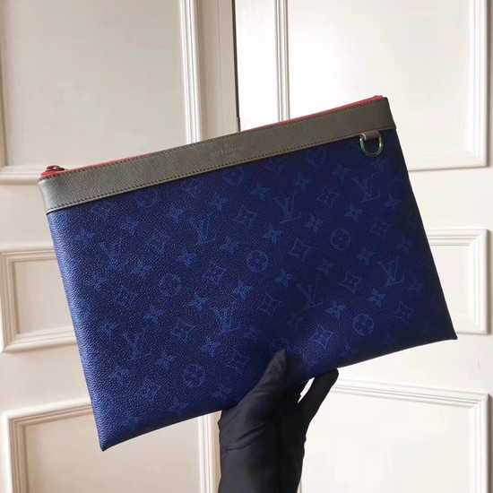 Louis Vuitton Outlet Monogram Canvas Clutch Bag POCHETTE APOLLO 61692 blue