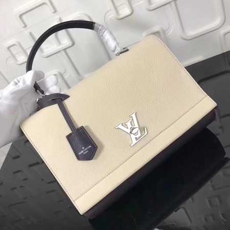 Louis Vuitton Outlet soft original calf leather LOCKME BB Bag M50250 Cream With black