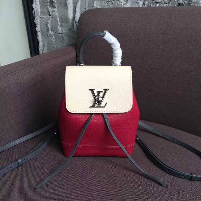 Louis Vuitton Outlet LOCKME BACKPACK M52733 Lie De Vin Etain Creme