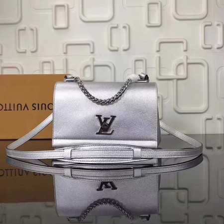 Louis Vuitton Outlet soft original calf leather LOCKME BB Bag M50250 silver